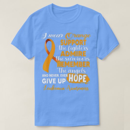 I衣服オレンジはFighters Leukemia Awarenをサポート Tシャツ (デザイン正面)