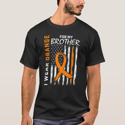 I衣服オレンジ兄弟多発性硬化症アウェア Tシャツ (正面)