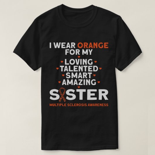 I衣服オレンジ姉の多発性硬化症Awa Tシャツ (デザイン正面)