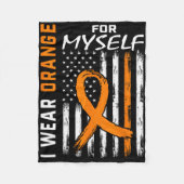 I衣服オレンジ自己のための自己白血病がん戦争 フリースブランケット (正面)