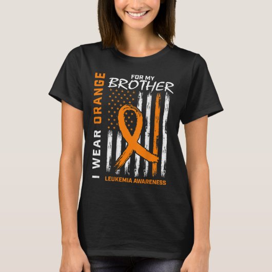 I衣服オレンジfor Brother Leukemia認識度 Tシャツ (正面)