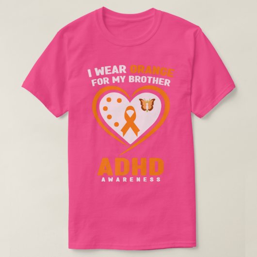 I衣服オレンジfor My Brother ADHD認識度プレミウ Tシャツ (デザイン正面)