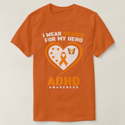 I衣服オレンジfor My Hero ADHD認識度814 Tシャツ (デザイン正面)