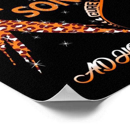 I衣服オレンジfor My Son Adhd認識度リボン ポスター (角)