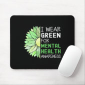 I衣服グリーンフォーメンタルヘルス認識度グリーンサン マウスパッド (マウス)