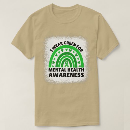I衣服グリーンフォーメンタルヘルス認識度月来ライ Tシャツ (デザイン正面)