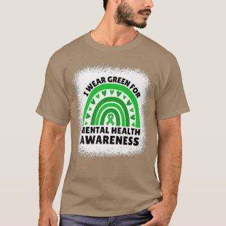 I衣服グリーンフォーメンタルヘルス認識度月来ライ Tシャツ