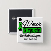 I衣服グリーンリボン(レトロ) – 孫娘 缶バッジ (正面&裏面)