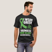 I衣服グリーン外傷性脳損傷認識度 Tシャツ (正面フル)