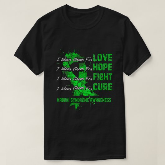 I衣服グリーン歌舞伎症候群認識度 Tシャツ (デザイン正面)
