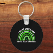 I衣服グリーン精神衛生認識度2 キーホルダー (正面)