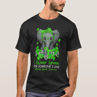 I衣服グリーンforメンタルヘルス認識度リボンEl Tシャツ