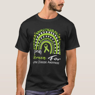 I衣服グリーンforライム病認識度レインボーGr Tシャツ