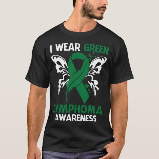 I衣服グリーンLYMPHOMA認識度 Tシャツ (正面)