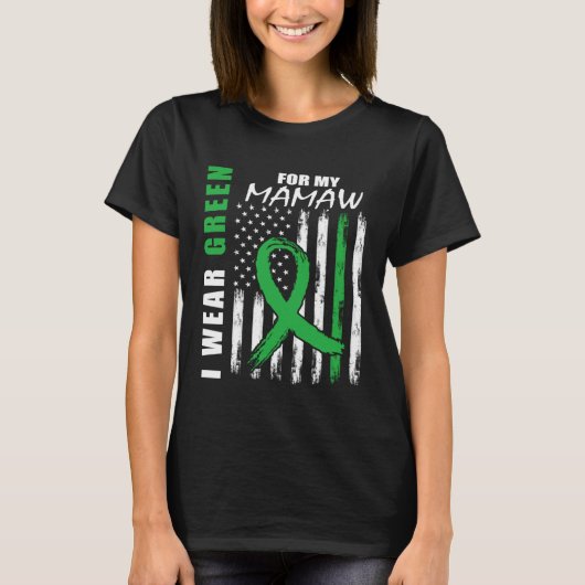 I衣服グリーンMamaw腎疾患認識度Fl Tシャツ (正面)