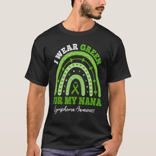 I衣服グリーンNanaリンパ腫認識度マッチング Tシャツ (正面)