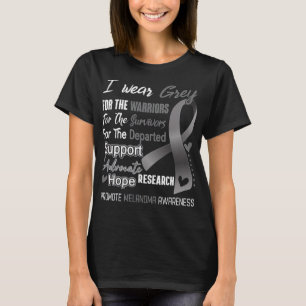I衣服グレイメラノーマ認識度サポートメラノーム Tシャツ