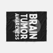 I衣服グレイ脳腫瘍認識度グレイSリボ フリースブランケット (正面(横))