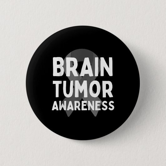 I衣服グレイ脳腫瘍認識度グレイSリボ 缶バッジ (正面)