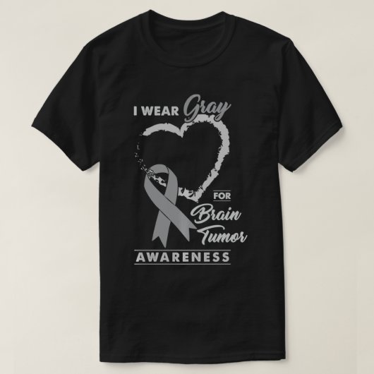 I衣服グレイ脳腫瘍認識度プルオーバー Tシャツ (デザイン正面)