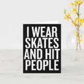 I衣服スケートとヒットの人々のおもしろい引用文 カード (黄色い花)