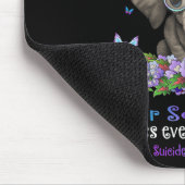 I衣服ティール(緑がかった色)とパープルスーサイド認識度ゾウ マウスパッド (コーナー)