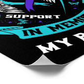 I衣服ティール(緑がかった色)とパープルby自殺認識度リボン ポスター (角)