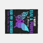 I衣服ティール（緑がかった色）とブラザーSuicidのメモリの紫 フリースブランケット (正面(横))