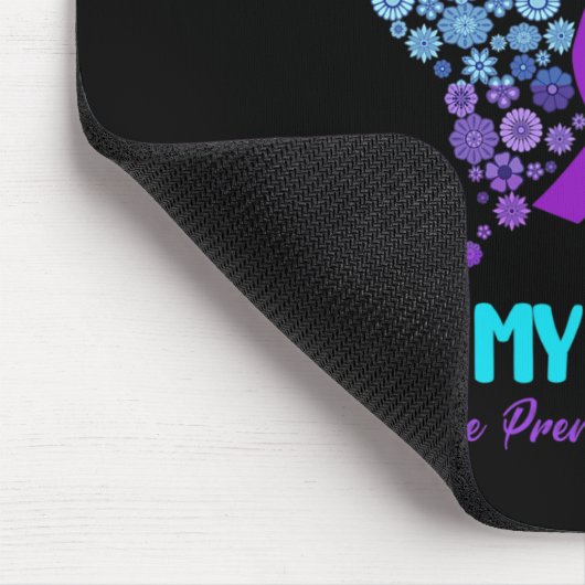 I衣服ティール(緑がかった色)とブラザーSuicidのメモリの紫 マウスパッド (コーナー)