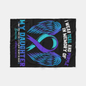 I衣服ティール(緑がかった色)と紫のための娘の自殺アウェーン フリースブランケット (正面(横))