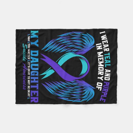 I衣服ティール（緑がかった色）と紫のための娘の自殺アウェーン フリースブランケット (正面(横))