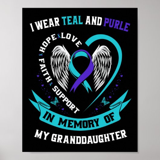 I衣服ティール（緑がかった色）と紫の孫娘の自殺A ポスター (正面)