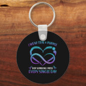 I衣服ティール(緑がかった色)と紫の私のすべての恋しく思Siのための キーホルダー (正面)