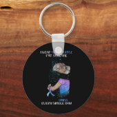 I衣服ティール（緑がかった色）と紫の私のすべての恋しく思Siのための キーホルダー (裏面)