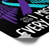 I衣服ティール(緑がかった色)と紫の私のすべての恋しく思Siのための ポスター (角)