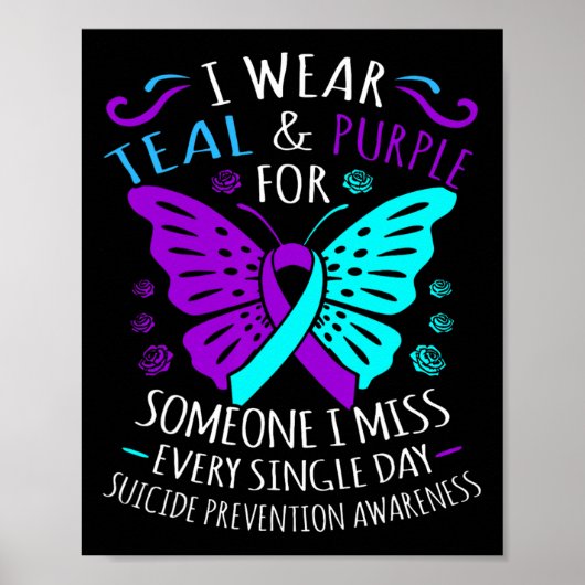 I衣服ティール(緑がかった色)と紫の私のすべての恋しく思Siのための ポスター (正面)