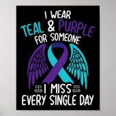 I衣服ティール(緑がかった色)と紫の私のすべての恋しく思Siのための ポスター (正面)