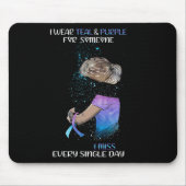 I衣服ティール(緑がかった色)と紫の私のすべての恋しく思Siのための マウスパッド (正面)