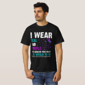 I衣服ティール（緑がかった色）と紫の自殺認識度とプレブ Tシャツ (正面フル)