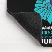 I衣服ティール(緑がかった色)と紫の自殺認識度メンタル彼 マウスパッド (コーナー)