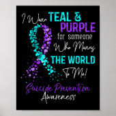I衣服ティール(緑がかった色)と紫の自殺防止の待ち合わせ ポスター (正面)