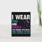 I衣服ティール（緑がかった色）とWを意味する人のための紫 カード (正面)