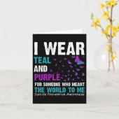 I衣服ティール（緑がかった色）とWを意味する人のための紫 カード (黄色い花)