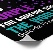 I衣服ティール（緑がかった色）とWを意味する人のための紫 ポスター (角)