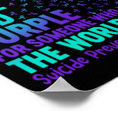 I衣服ティール（緑がかった色）とWを意味する人のための紫 ポスター (角)