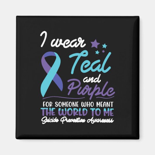 I衣服ティール(緑がかった色)とWを意味する人のための紫 マグネット (正面)