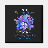 I衣服ティール（緑がかった色）パープル誰かの格言自殺アウェア マグネット (正面)