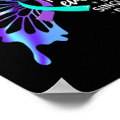 I衣服ティール(緑がかった色)パープル追悼自殺防止 ポスター (角)