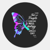 I衣服ティール(緑がかった色)パープル追悼自殺防止 ラウンドシール (正面)