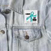 I衣服ティール（緑がかった色）リボン 缶バッジ (インサイチュ)